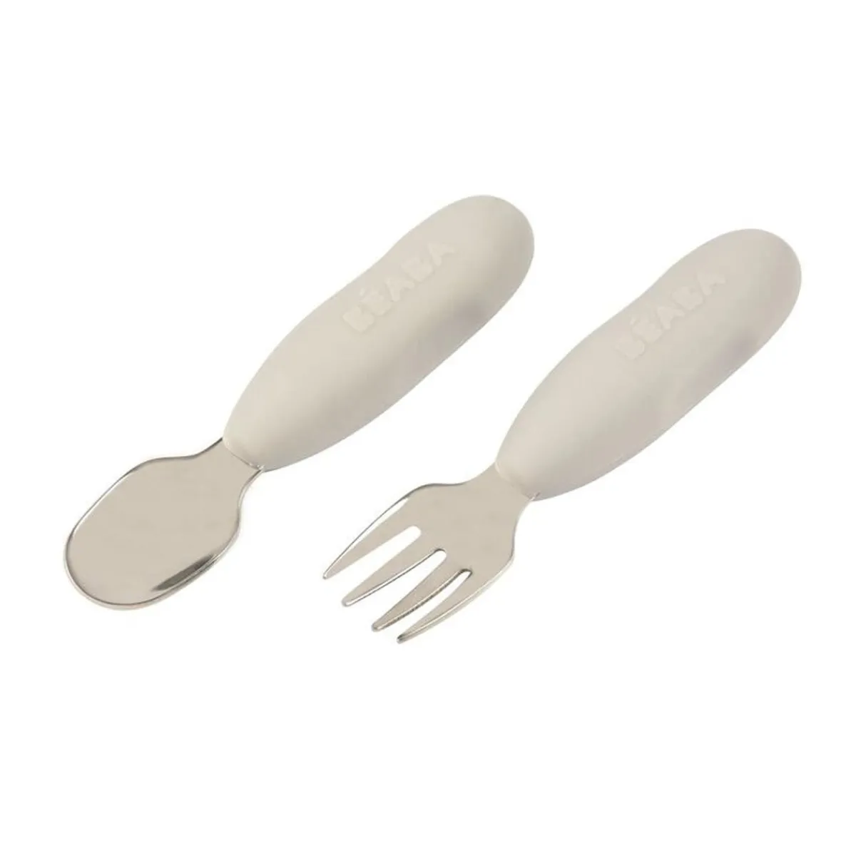 Kids Utensils|Toddler Training Utensils-Beaba Stainless Pre-Cutlery (Set of 2)