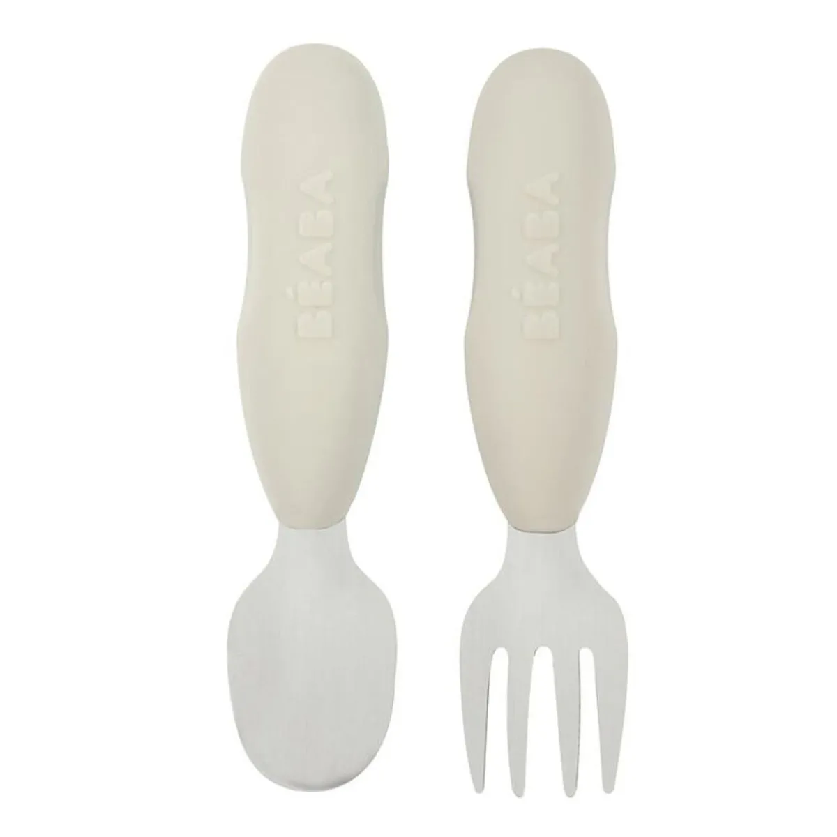 Kids Utensils|Toddler Training Utensils-Beaba Stainless Pre-Cutlery (Set of 2)