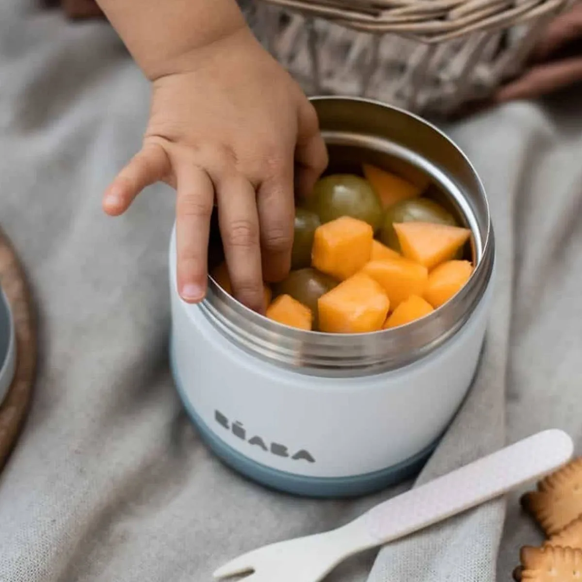 Kids Lunch Bags & Boxes|Baby Food Prep + Storage-Beaba Stainless Steel Jar (16 oz)