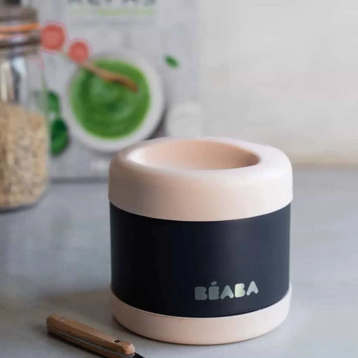Kids Lunch Bags & Boxes|Baby Food Prep + Storage-Beaba Stainless Steel Jar (16 oz)