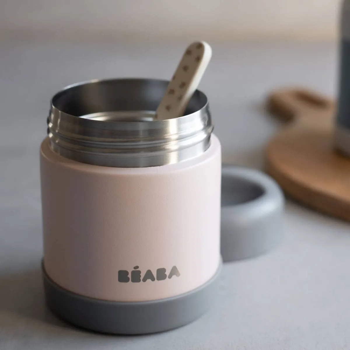 Kids Lunch Bags & Boxes|Baby Food Prep + Storage-Beaba Stainless Steel Jar (10 oz)