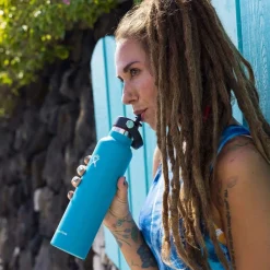 Kids Water Bottles-Hydro Flask Standard Flex Straw Cap Black