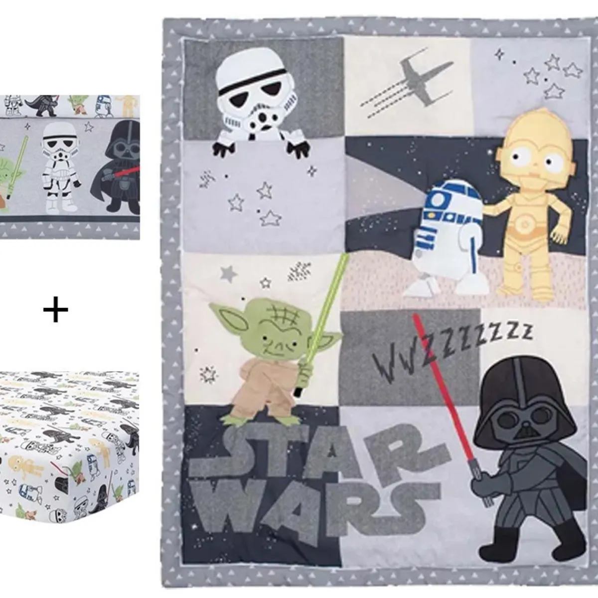 Crib Bedding Sets-Lambs & Ivy Star Wars Classic 3 Piece Crib Set