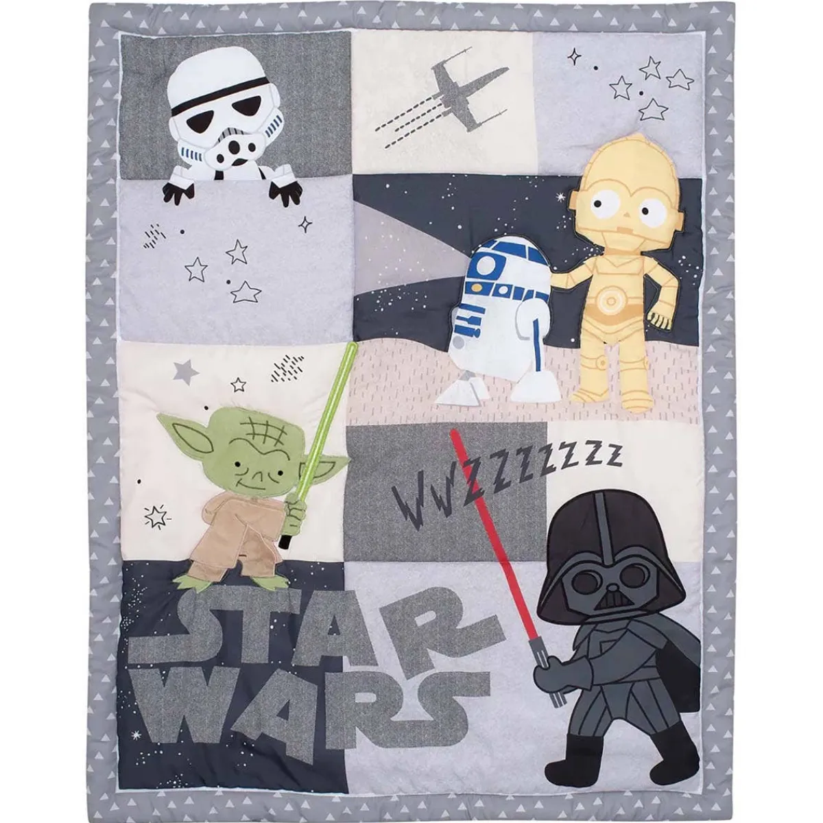 Crib Bedding Sets-Lambs & Ivy Star Wars Classic 3 Piece Crib Set