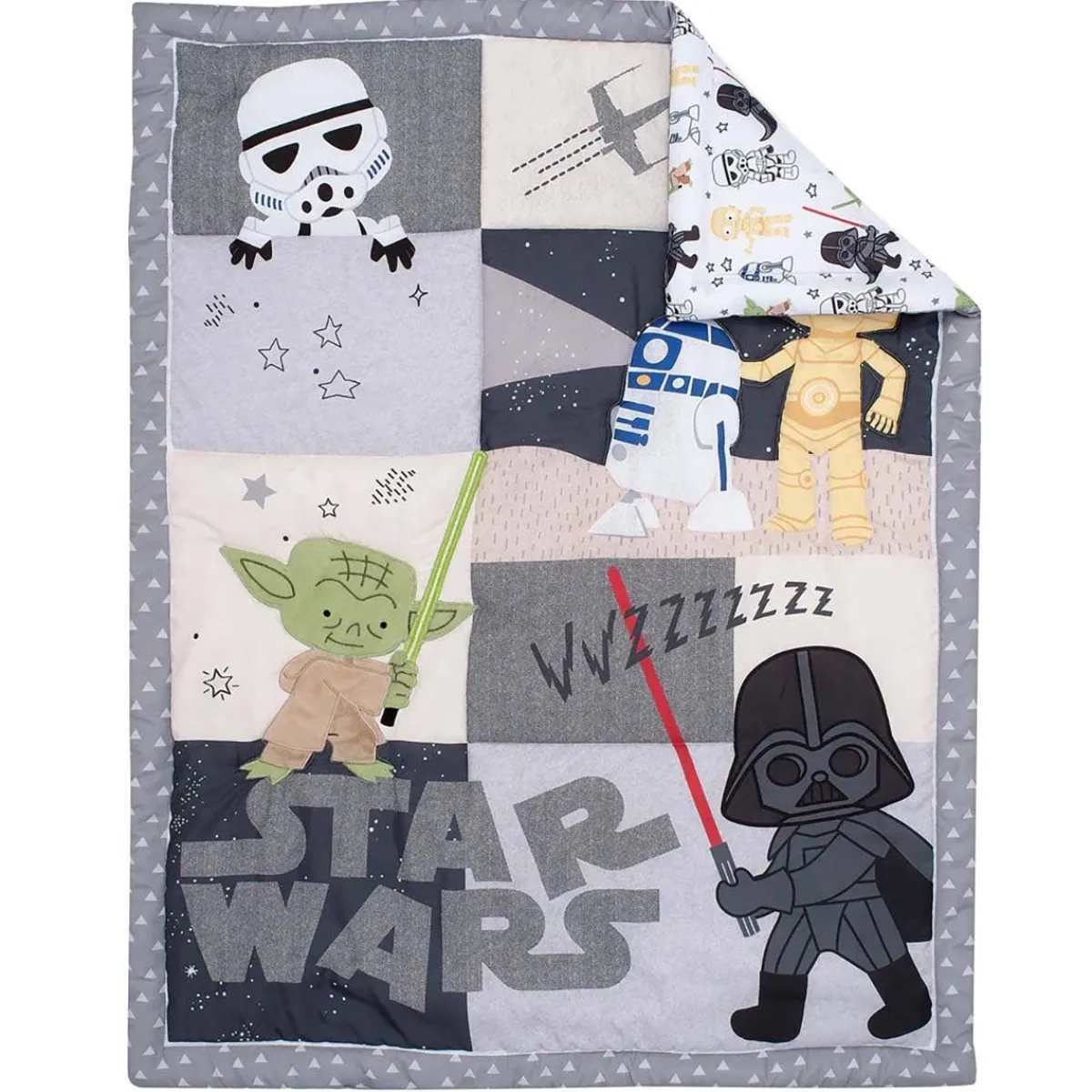 Crib Bedding Sets-Lambs & Ivy Star Wars Classic 3 Piece Crib Set