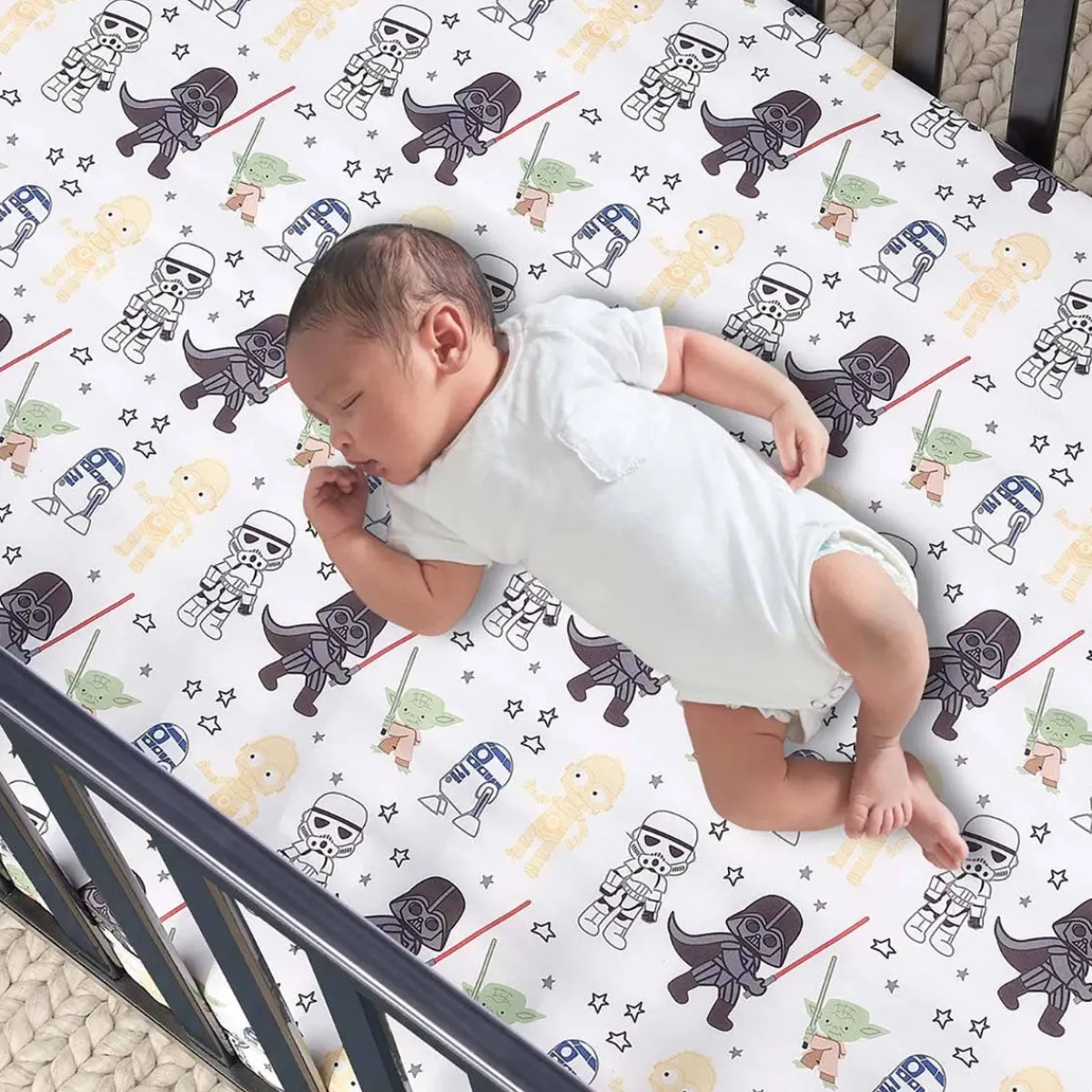 Crib Fitted Sheets-Lambs & Ivy Star Wars Classic Crib Sheet