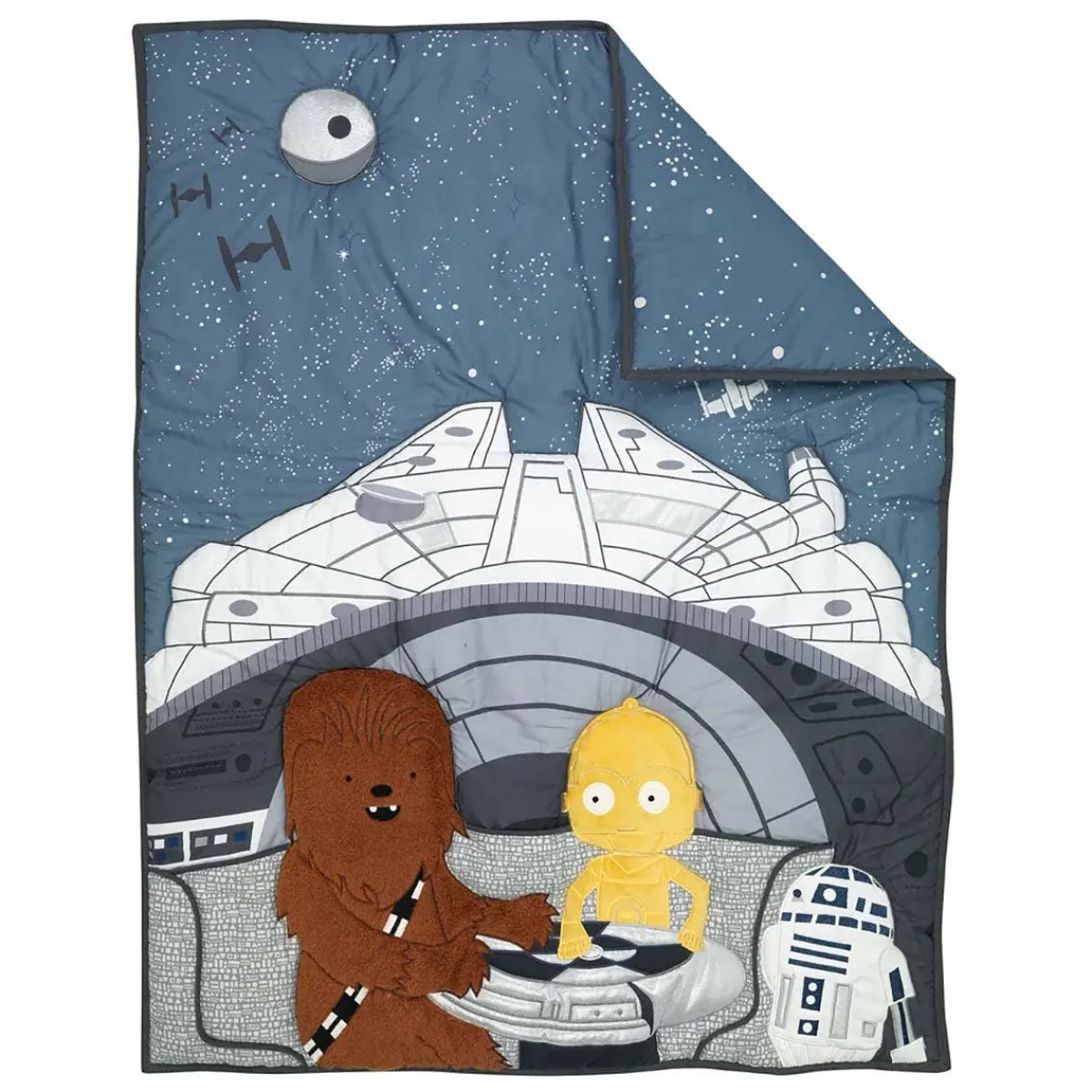 Crib Bedding Sets-Lambs & Ivy Star Wars Millennium Falcon 3 Piece Crib Set