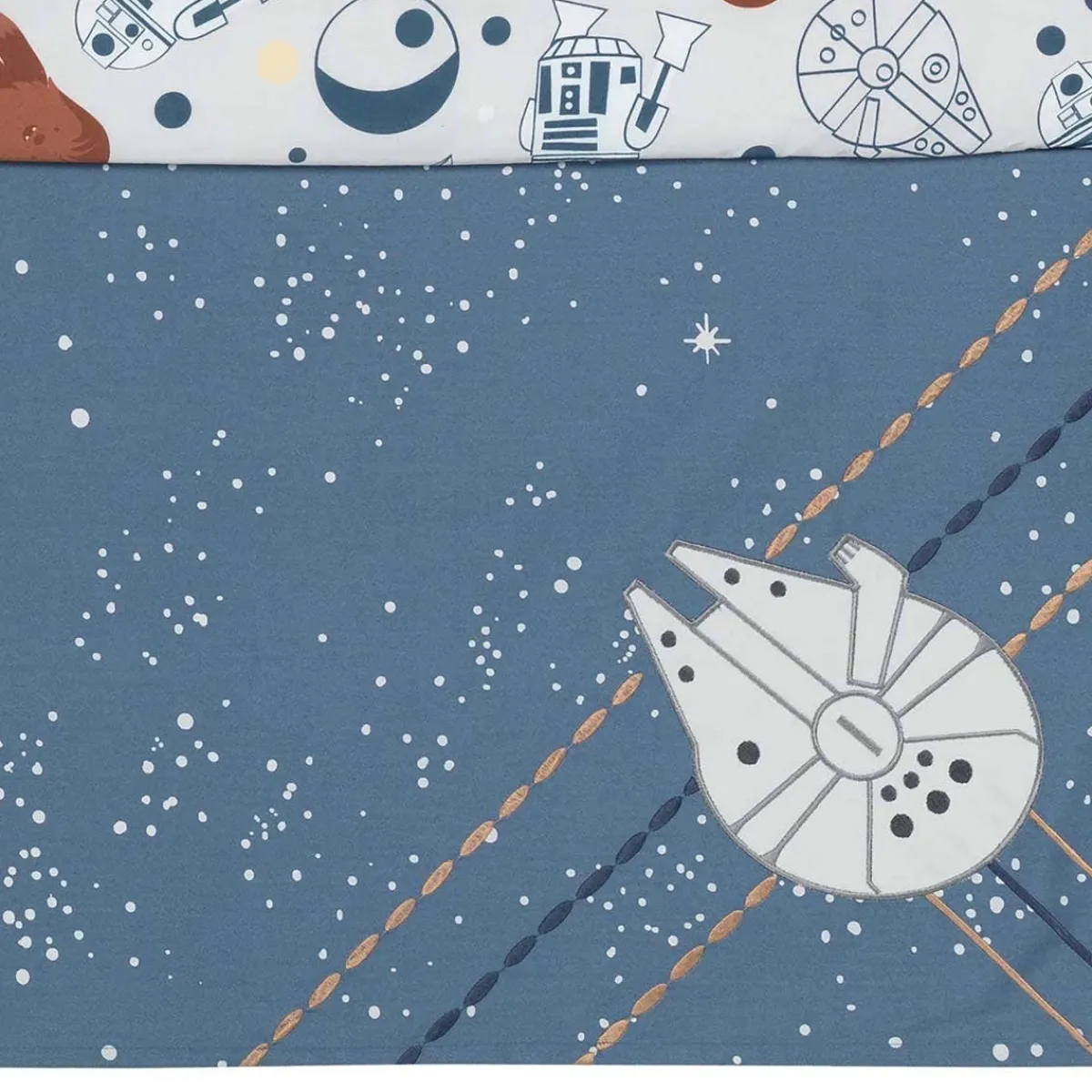Crib Bedding Sets-Lambs & Ivy Star Wars Millennium Falcon 3 Piece Crib Set