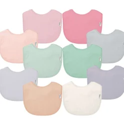 Bibs + Burps-Green Sprouts Stay-Dry Everyday Bibs (10 Pack)