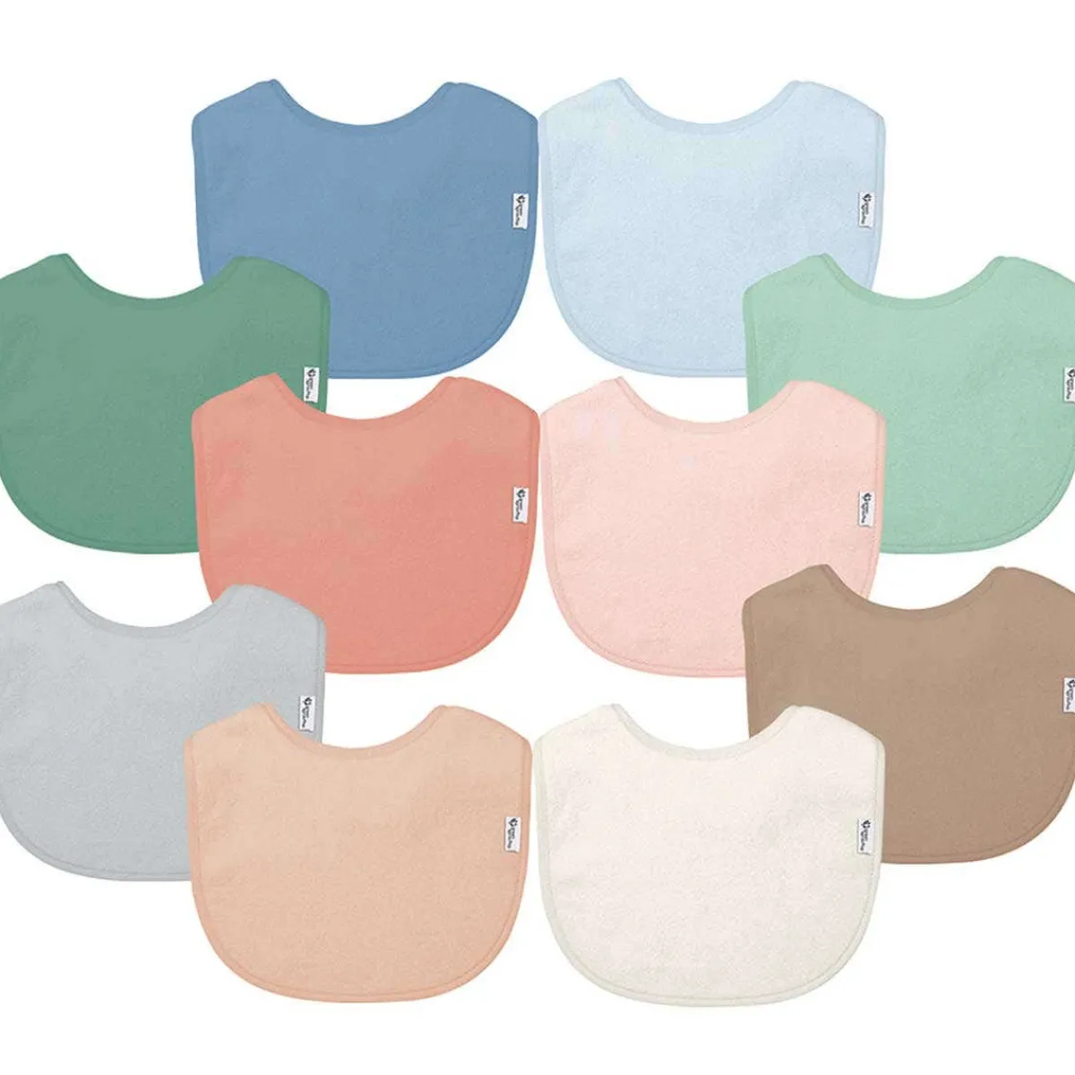 Bibs + Burps-Green Sprouts Stay-Dry Everyday Bibs (10 Pack)