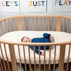 Crib Mattresses-Naturepedic Stokke Sleepi Breathable Oval Mattress (V3)