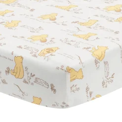 Crib Fitted Sheets-Lambs & Ivy Storytime Pooh Crib Sheet