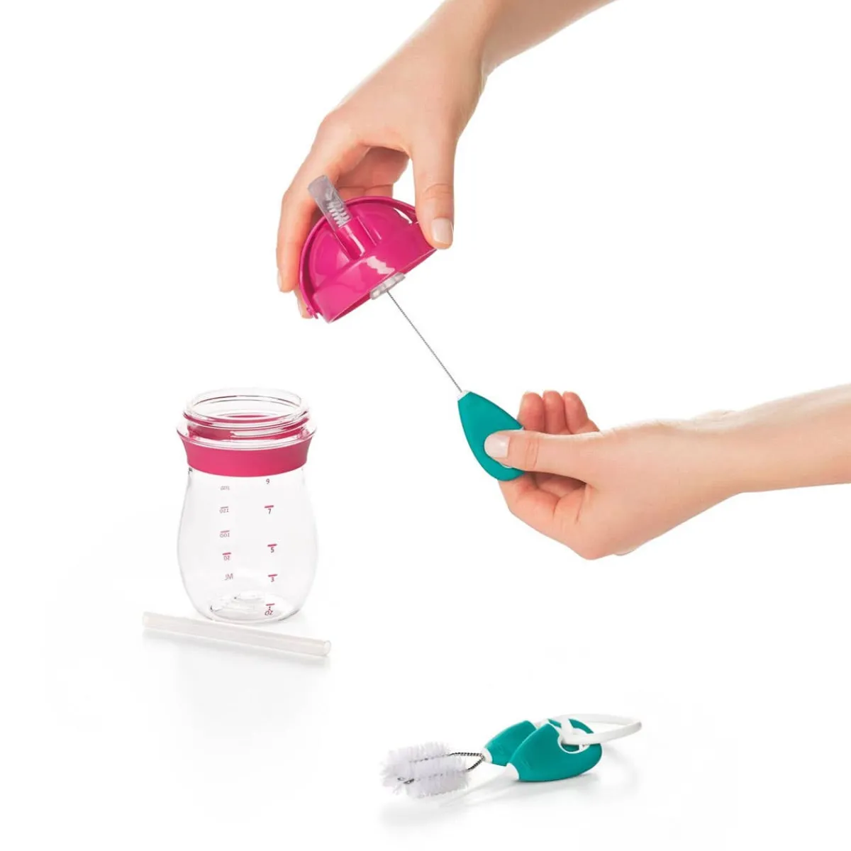 Bottle Brushes + Drying Racks-Oxo Tot Straw & Sippy Cup Cleaning Set