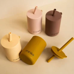 Kids Drinkware|Sippy Cups + Straw Cups-Minika Straw Cup with Lid