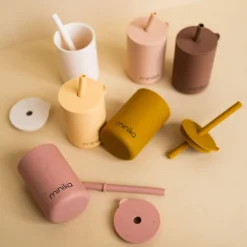 Kids Drinkware|Sippy Cups + Straw Cups-Minika Straw Cup with Lid