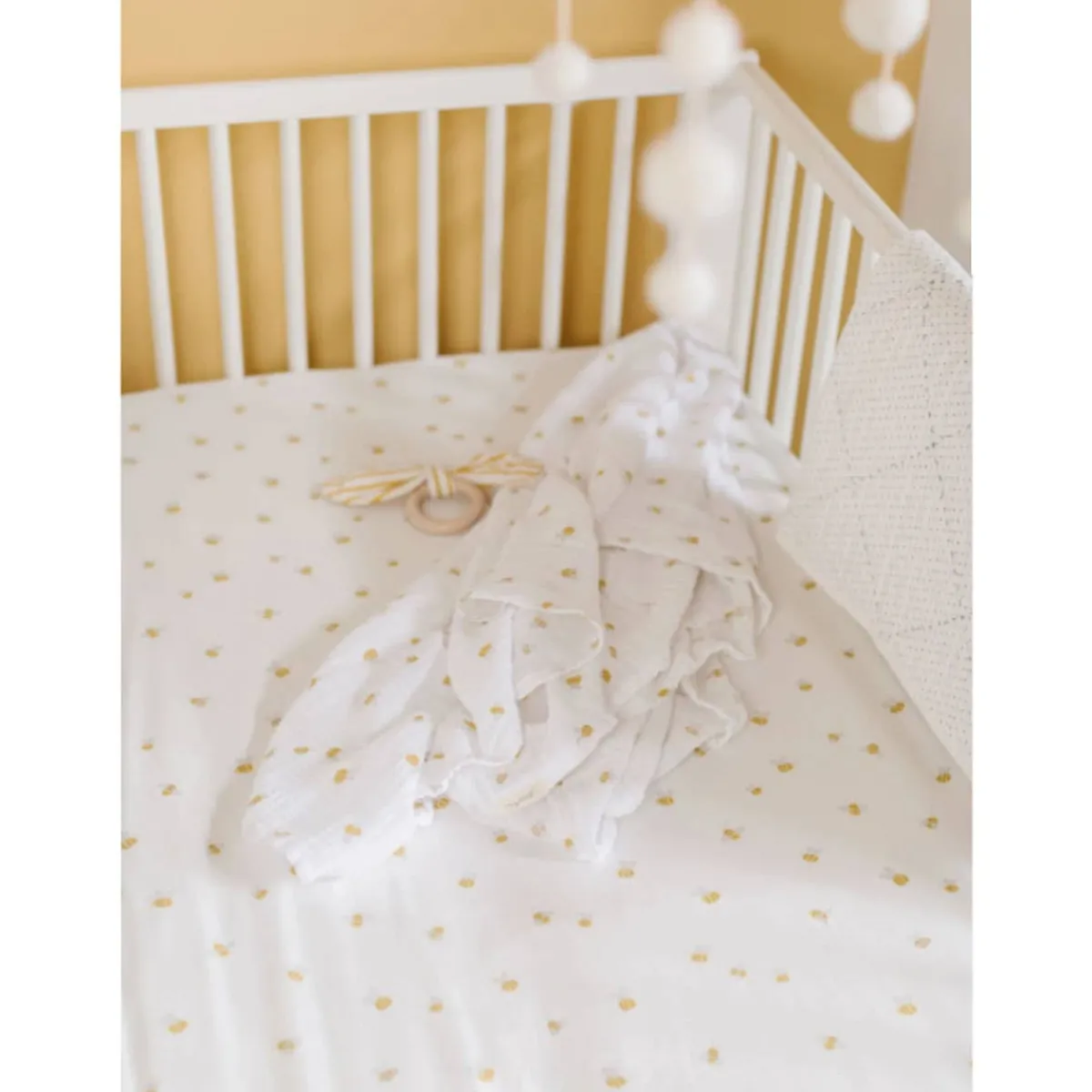 Crib Fitted Sheets-Pehr Summer Bugs Crib Sheet