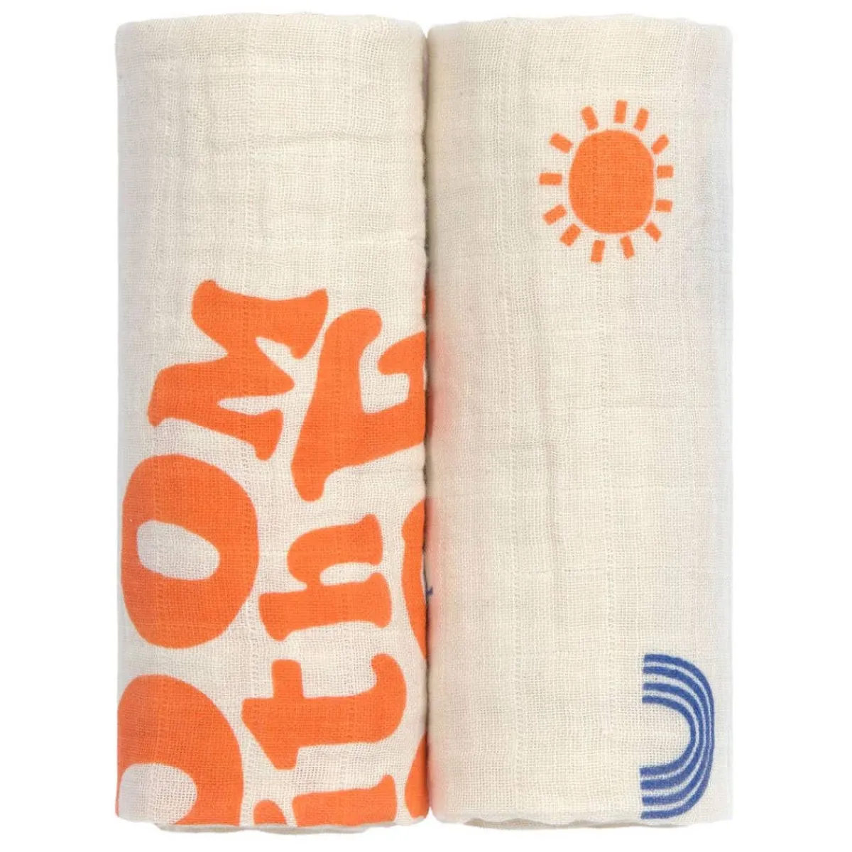 Bibs + Burps|Blankets-Lassig Swaddle & Burp Blanket (60x60cm) 2 Pack