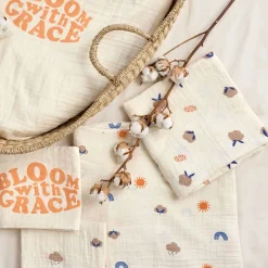 Bibs + Burps|Blankets-Lassig Swaddle & Burp Blanket (60x60cm) 2 Pack