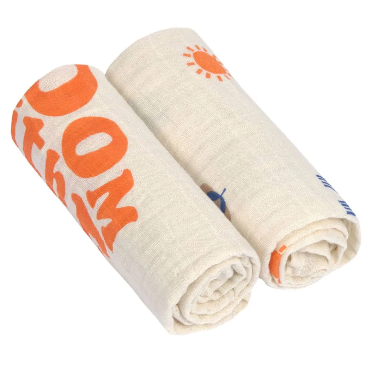 Bibs + Burps|Blankets-Lassig Swaddle & Burp Blanket (60x60cm) 2 Pack