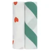 Bibs + Burps|Blankets-Lassig Swaddle & Burp Blanket (120x120cm) 2 Pack