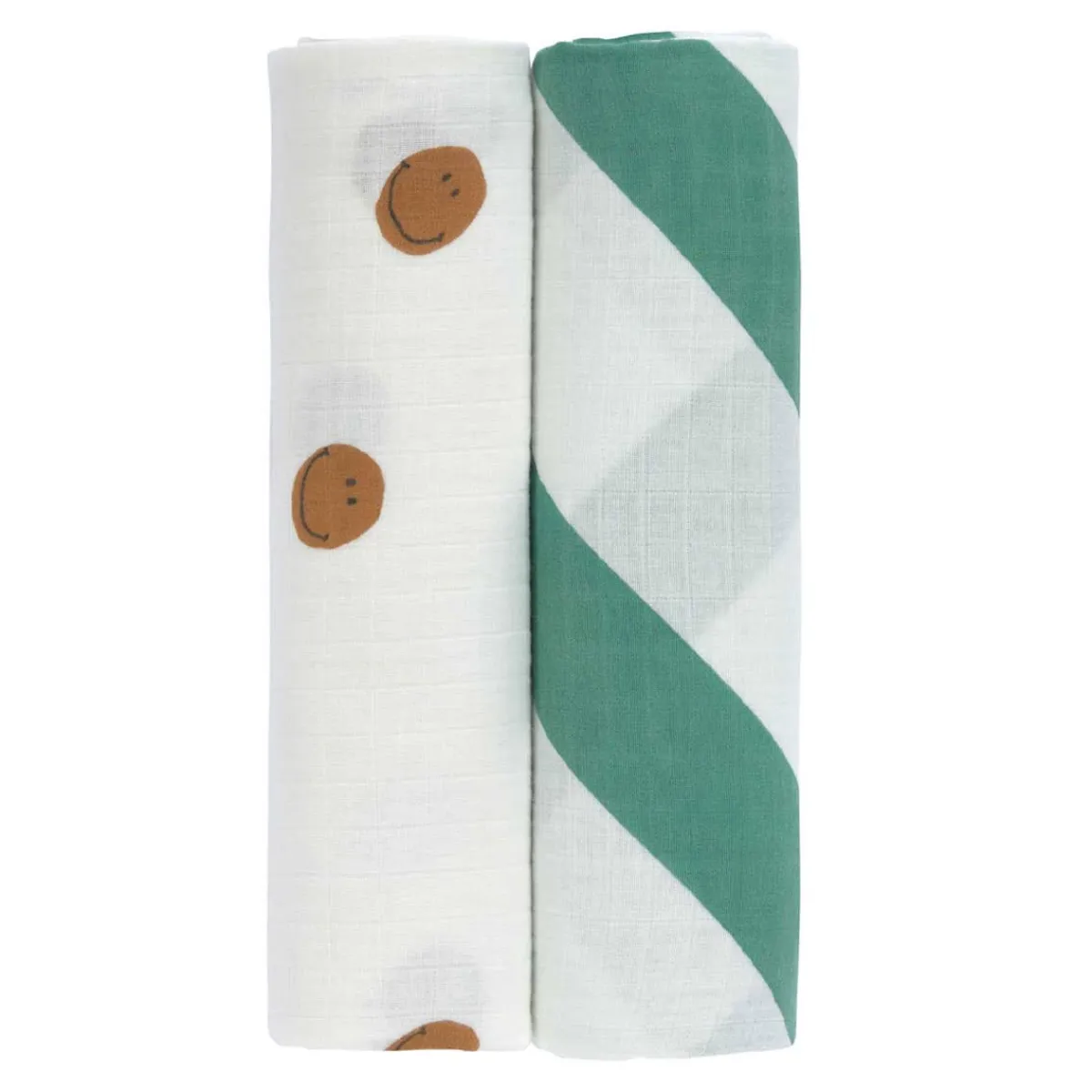 Bibs + Burps|Blankets-Lassig Swaddle & Burp Blanket (120x120cm) 2 Pack