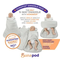 Sleep Sacks + Wraps-Gunamuna Swaddle Sleep Bag (1.0 TOG)