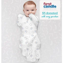 Sleep Sacks + Wraps-Love To Dream Swaddle UP Original (Rainbow) White