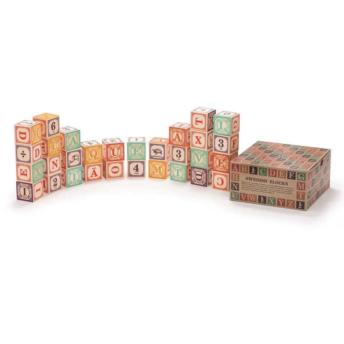 Wooden Toys|Blocks + Shape Sorters-Uncle Goose Swedish ABC Blocks