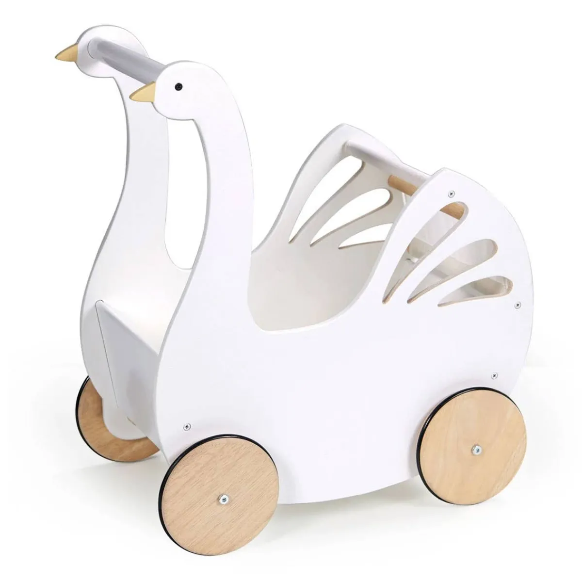 Wooden Toys|Baby Walkers-Tender Leaf Toys Sweet Swan Pram