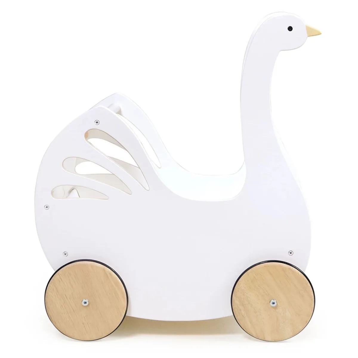 Wooden Toys|Baby Walkers-Tender Leaf Toys Sweet Swan Pram