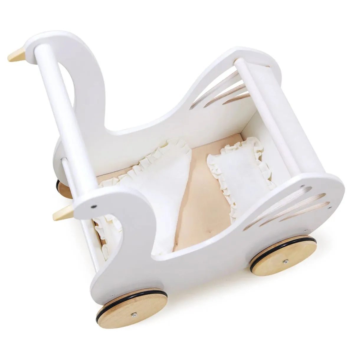 Wooden Toys|Baby Walkers-Tender Leaf Toys Sweet Swan Pram