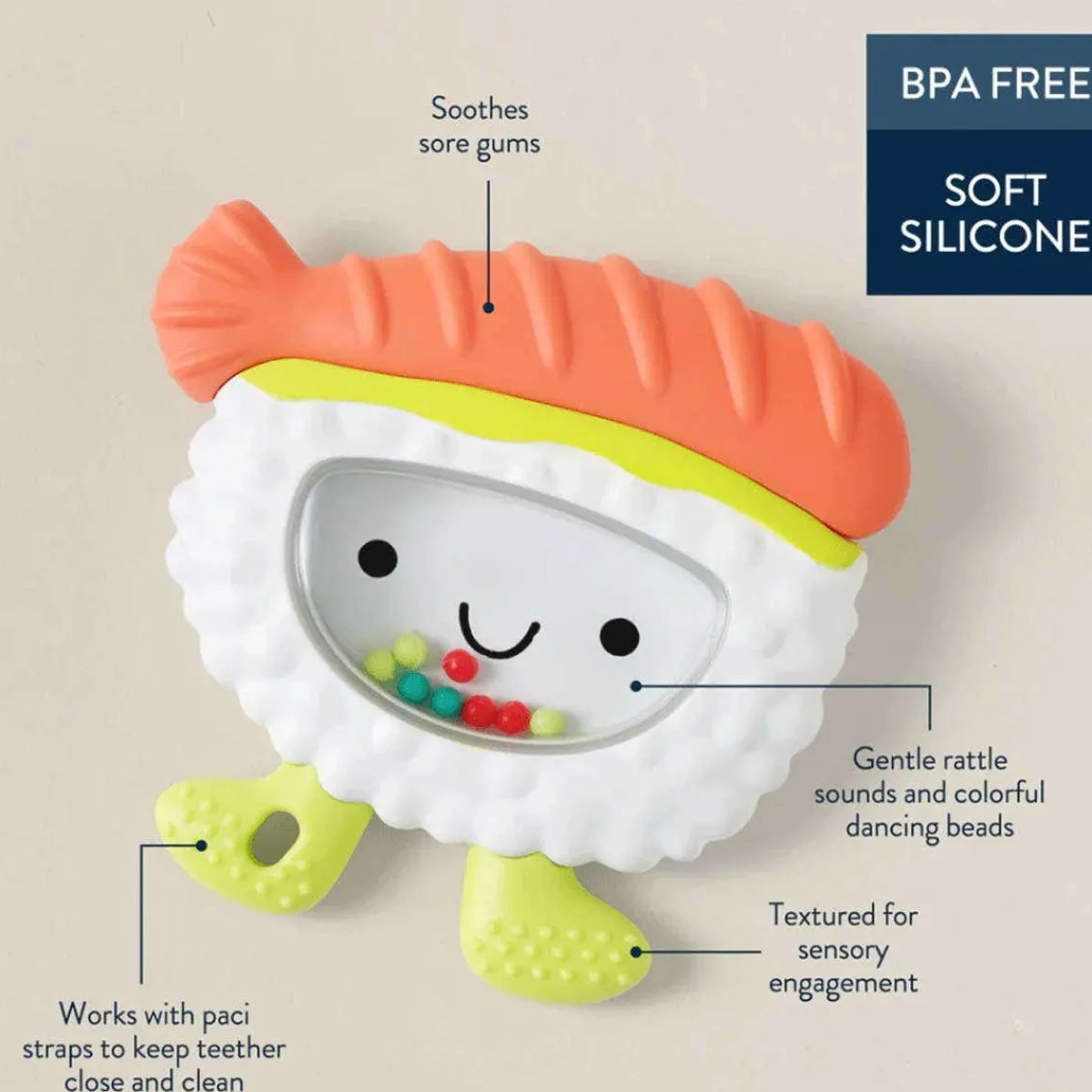 Teethers|Pacifiers + Clips-Itzy Ritzy Sweetie Shake Rattle & Teether