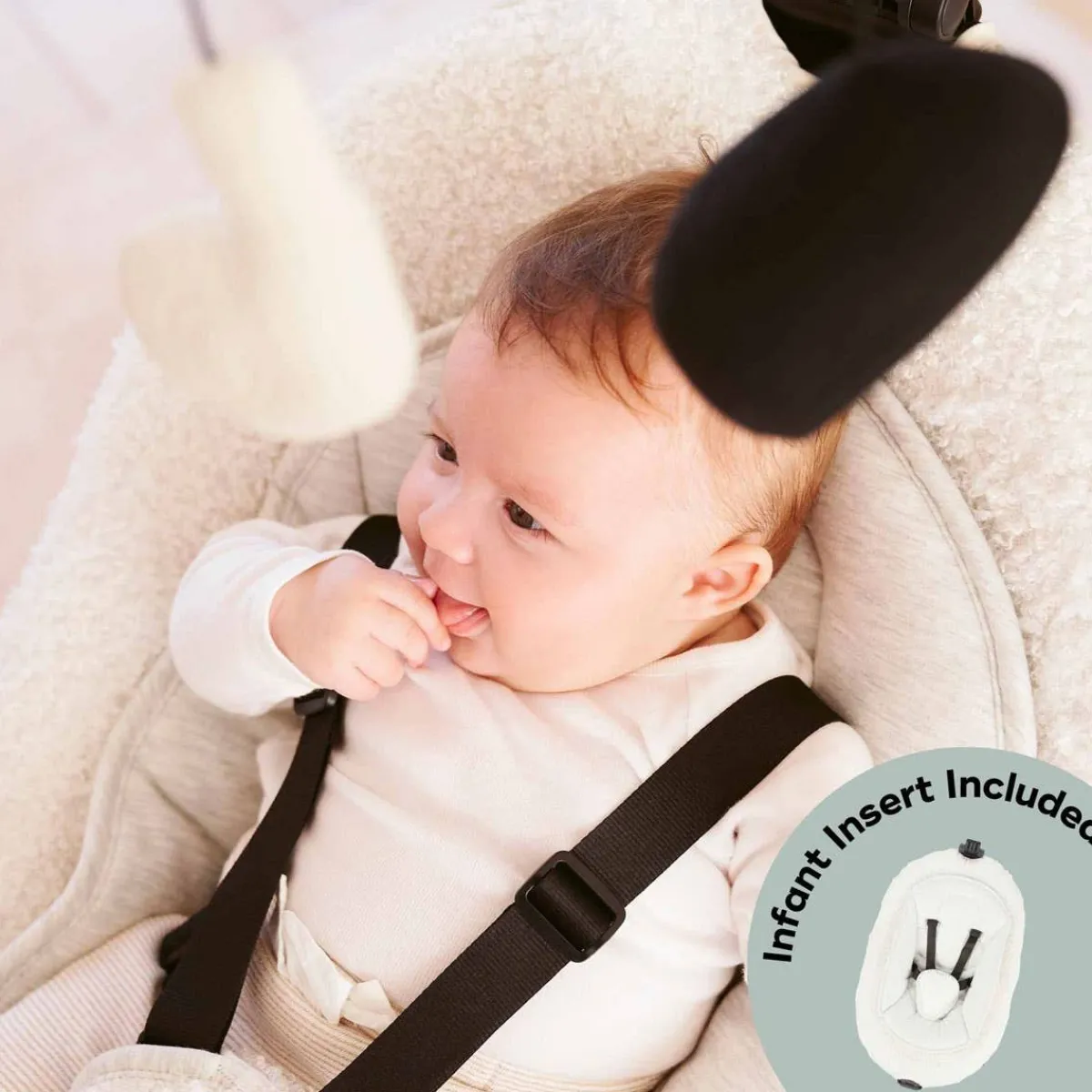 Swings-BabyMoov Swoon Connected Swing - Curly White