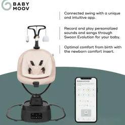 Swings-BabyMoov Swoon Connected Swing - Curly White