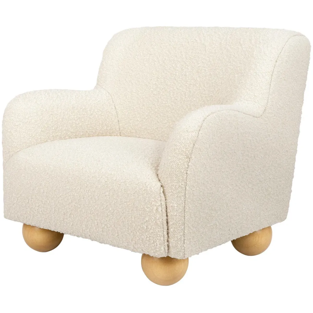 Kids Sofas + Armchairs-Babyletto Swoops Kids Chair (Boucle)