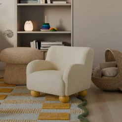 Kids Sofas + Armchairs-Babyletto Swoops Kids Chair (Boucle)