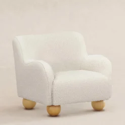 Kids Sofas + Armchairs-Babyletto Swoops Kids Chair (Boucle)