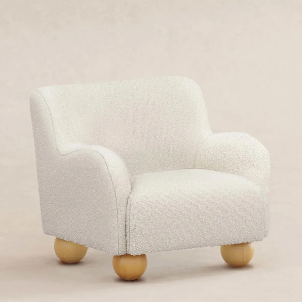 Kids Sofas + Armchairs-Babyletto Swoops Kids Chair (Boucle)