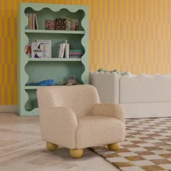Kids Sofas + Armchairs-Babyletto Swoops Kids Chair (Shearling)