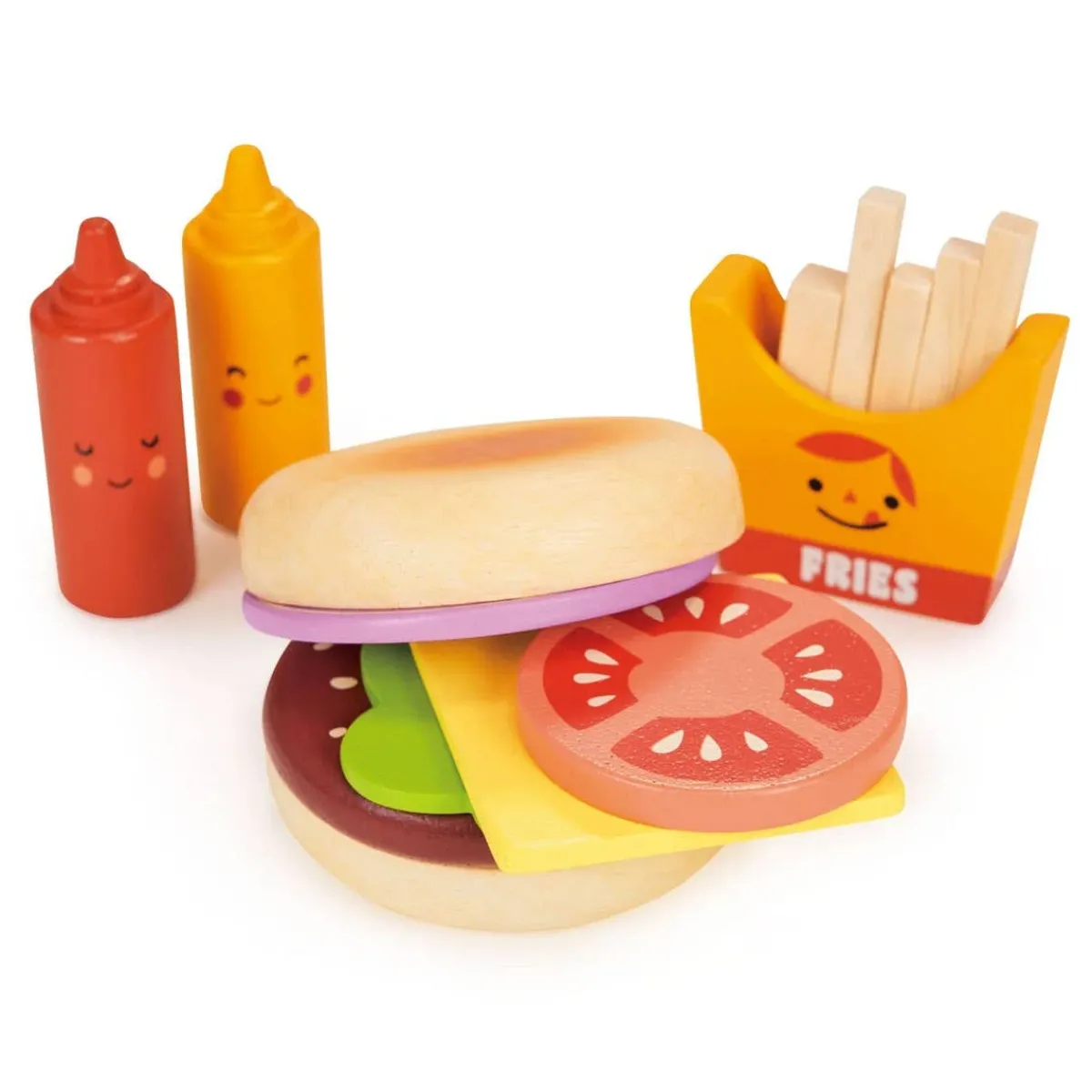 Pretend Play|Wooden Toys-Mentari Take-Out Burger Set