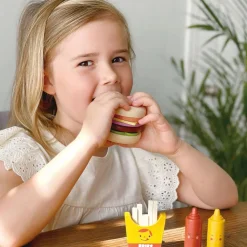 Pretend Play|Wooden Toys-Mentari Take-Out Burger Set