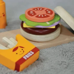 Pretend Play|Wooden Toys-Mentari Take-Out Burger Set