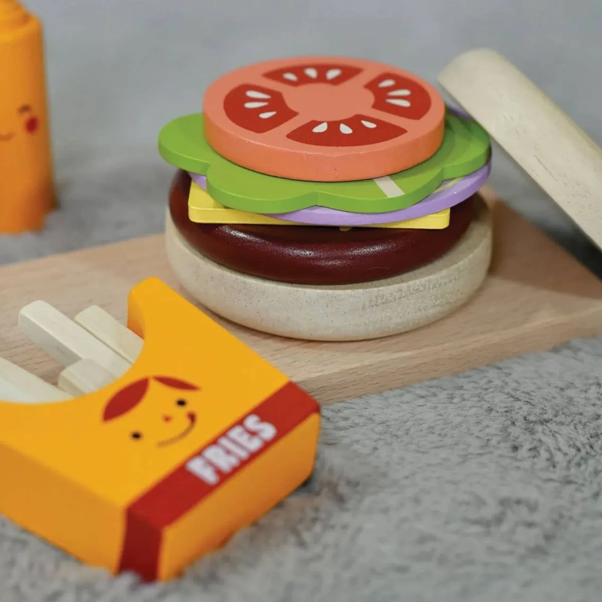 Pretend Play|Wooden Toys-Mentari Take-Out Burger Set