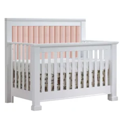 Convertible Cribs-Natart Taylor 5-in-1 Convertible Crib with Tufted Panel