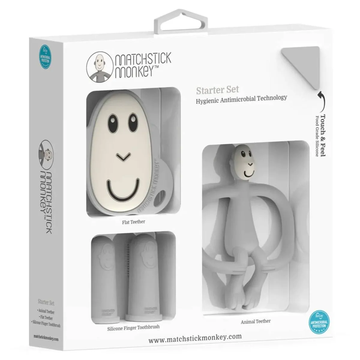 Teethers|Pacifiers + Clips-Matchstick Monkey Teething Starter Set
