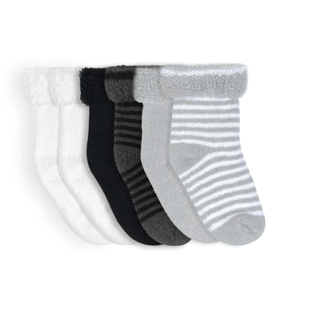 Infant Socks + Booties-Kushies Terry Infant Socks (6 Pack)