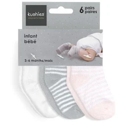 Infant Socks + Booties-Kushies Terry Infant Socks (6 Pack)