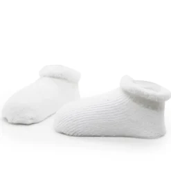 Infant Socks + Booties-Kushies Terry Infant Socks (2 Pack) White