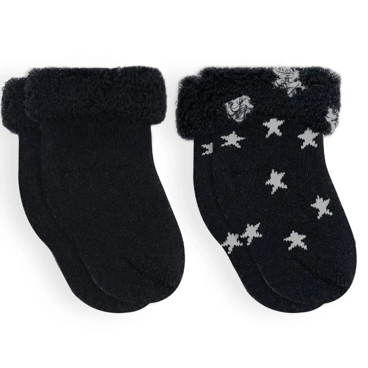 Infant Socks + Booties-Kushies Terry Newborn Socks (Symbols) 2 Pack