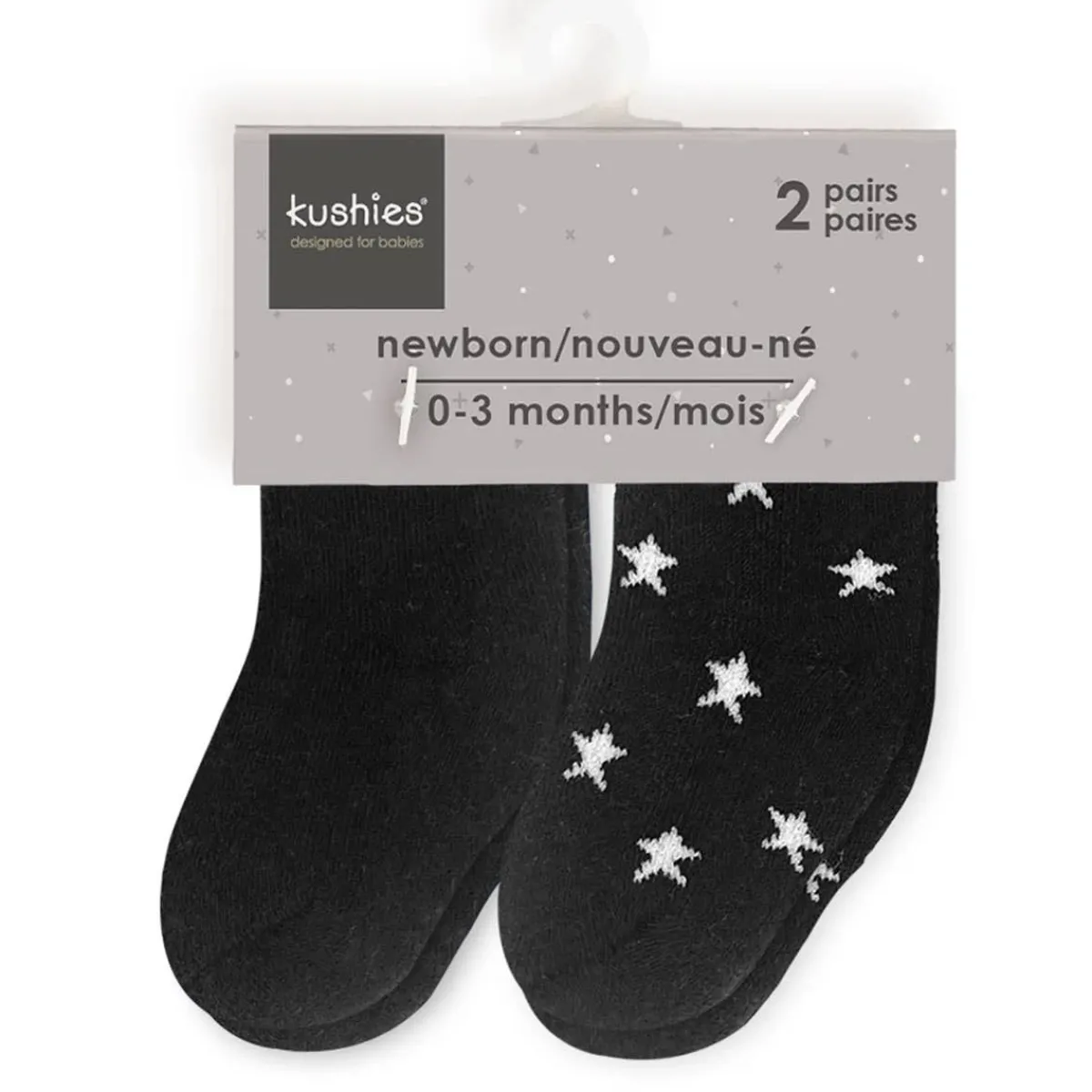 Infant Socks + Booties-Kushies Terry Newborn Socks (Symbols) 2 Pack